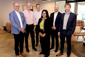 Left to right: Tony Appleton, David Pinches, Chris McCourt (an investor from Mercia & member of the board), Henna Bains, Craig Lilford, Andrew Jenkins.