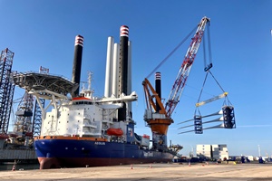 Aeolus offshore installation vessel at the quayside in the Port of Vlissingen