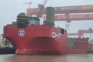 Alfa Lift is launched and prepares for crane installation Alfa Lift is launched and prepares for crane installation