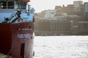 Fugro starts with cable route site investigation for Sofia offshore wind farm Fugro Pioneer prep for Sofia OWF