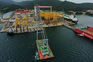Jan De Nul loads first jackets for TPCs offshore wind farm in Taiwan Load out first jackets for TPC Offshore Wind Farm