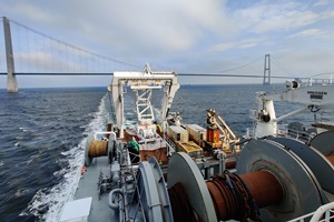 Sailing Under The Great Belt Bridge