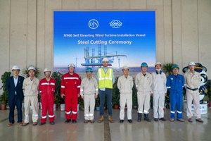 Steel cutting ceremony for the Voltaire at Cosco Shipyard China