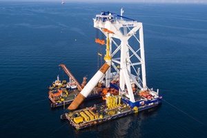 Van Oord’s heavy lift installation vessel Svanen has arrived at Kriegers Flak wind farm