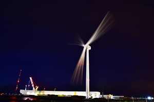 GE’s Haliade-X offshore wind turbine prototype operating at 13MW wind offshore haliade x prototype night 3000px